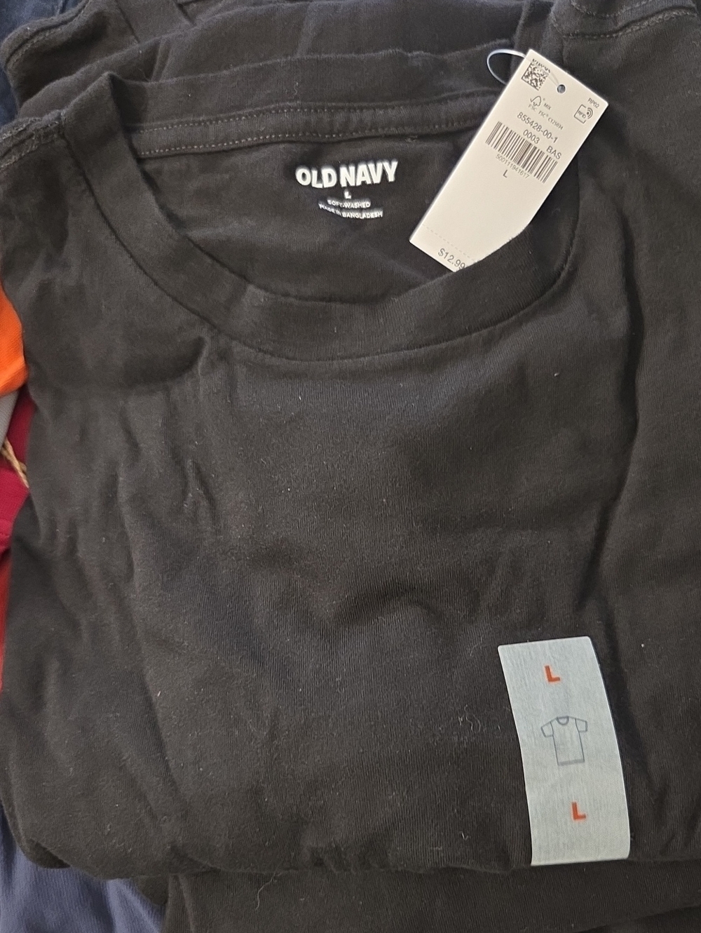 Old Navy Black Crew Neck Tee - Solid Black